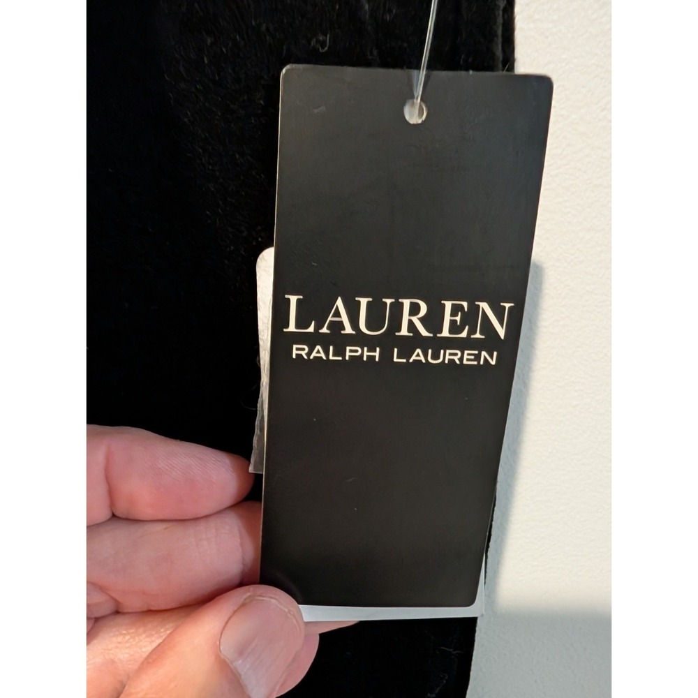 Lauren Ralph Lauren Black‎ Label High Rise Stretch Velvet  Trouser SIZE 4 Black - Picture 10 of 16